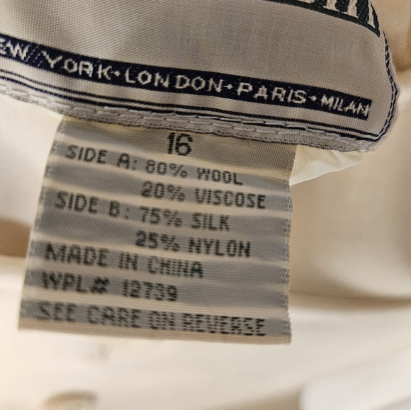 NWT - Fitz-Wright Wool Blend Winter White Reversible Coat - Size 16 - Picture 10 of 12